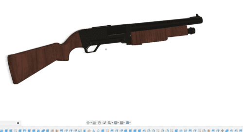 A 3D-modeled 4 gauge shotgun tarkov replica with a black metal barrel and a realistic wooden stock, custom-designed as a prop.