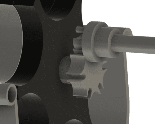 A close-up 3D render of a Geneva gear mechanism driving a rotary system, showcasing PlastiForge3D’s precision engineering and design expertise