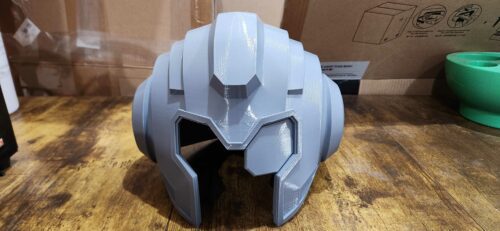 Cosplay helmet 3D print in futuristic armored design